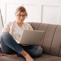Woman using laptop